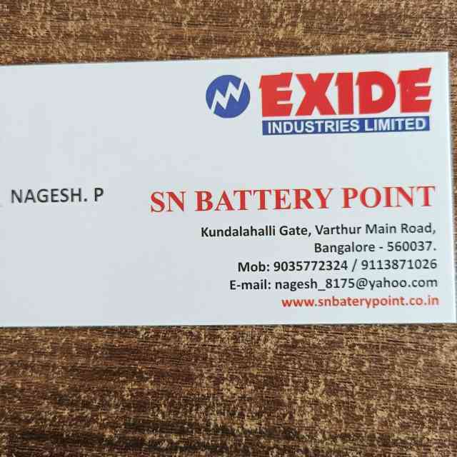 Exide and Amaron car batt SN BATTERY POINT in Bangalore, India